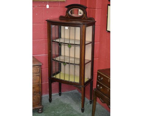 An Edwardian mahogany inlaid bow front china cabinet, c.1910