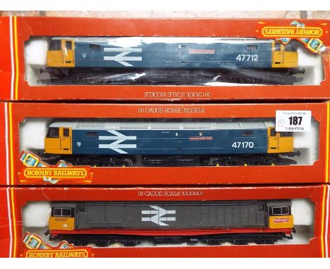 Model railways - three Hornby OO gauge diesel electric locomotives, Class 47 Lady Diana Spencer op no 47712 # R.316, Class 47