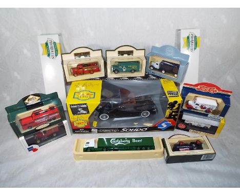 A collection of diecast model motor vehicles to include a Solido Ford Roaster 1939 from the limited edition signature series 