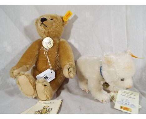 Two Steiff mohair bears, after a 1905 Classic Richard Steiff original, Button in ear, yellow tag, # 001727, 25 cm (h) and His