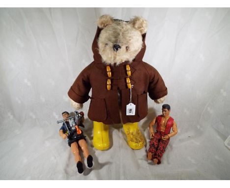 A 1980's Paddington Bear and two Action Man dolls (3)