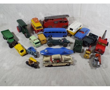 Dinky Meccano - eight diecast model motor vehicles comprising Alfa Romeo # 232, blue Luxury Coach, Aveling Garford Road Rolle