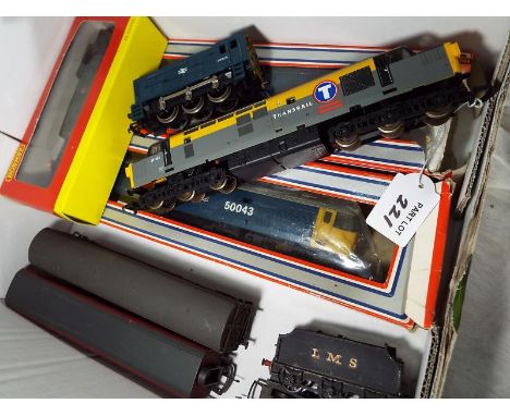 Model railways - five OO locomotives and a small quantity of rolling stock to include 2-8-0T tank locomotive # 20732, BR gree