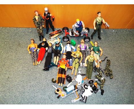 Action man - a collection of fourteen Action Men figures, clothing, weapons and similar (qty)