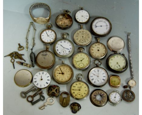 An early 20th century silver cased open faced pocket watch with white enamel dial and subsidiary seconds dial, signed H Samue