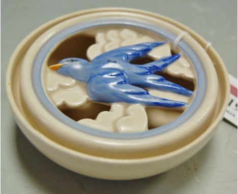 A Clarice Cliff pottery pot pourri bowl and cover