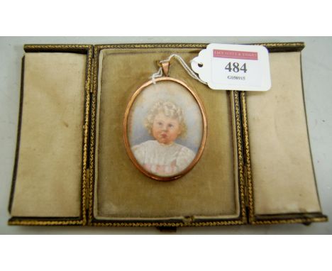20th century English school - miniature portrait, watercolour, signed E Adams, cased   
