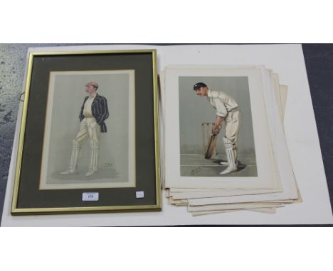 After Spy - 'Repton, Oxford & Somerset' (Portrait of Lionel Palairet), chromolithograph for Vanity Fair, approx 36.5cm x 23cm