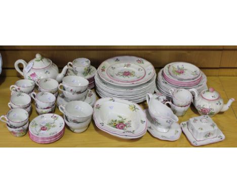 A Copeland Spode 'Marlborough' pattern part service, early 20th Century, comprising teapot and cover, eleven teacups and nine