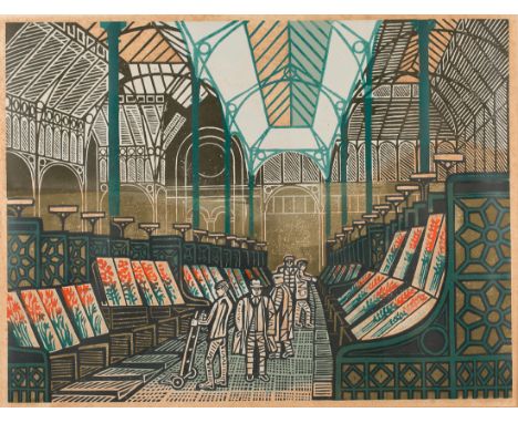 Edward Bawden - 'Covent Garden', colour lithograph, artist's proof, signed, titled and editioned 74/75 in ink, approx 47.5cm 