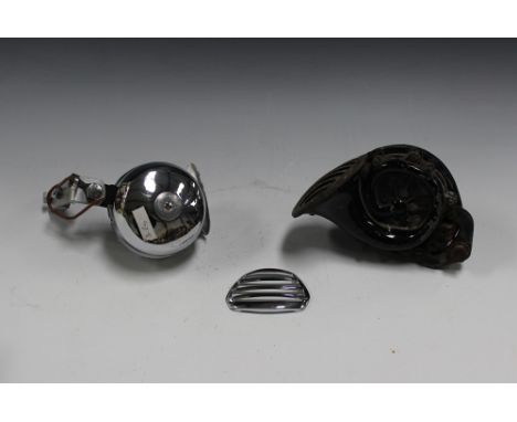 A Bosch chromium plated 6 volt horn with mounting bracket (restored), and a Bosch HO/ESA 12B2 horn.