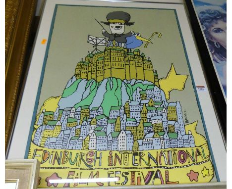 A framed promotional poster print for the Edinburgh International Film Festival circa 1991, full sheet 79 x 55cm 