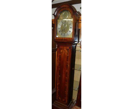 Jeremiah Gazuet of London - an early 19th century mahogany longcase clock, having a signed silvered chapter ring, strike/sile