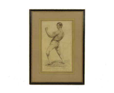 Boxing print - Woolnorth and Lopez after  Wm.Hobday. 'Henry Pearce, well known by the name of the Game Chicken'. 41 x 24.5cm