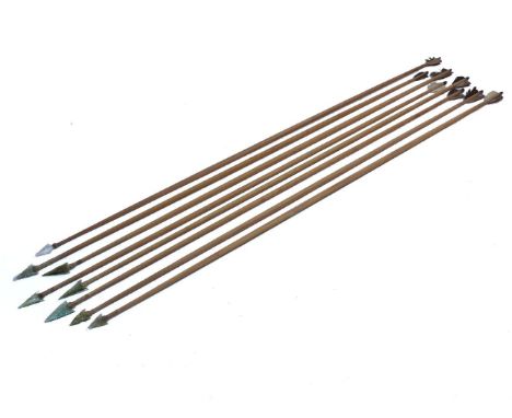 Peruvian arrows, with obsidian arrow heads