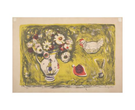 § ANNE REDPATH O.B.E., R.S.A., A.R.A., L.L.D., A.R.W.S., R.O.I., R.B.A. (SCOTTISH 1895-1965) COCKTAIL Lithograph, 5/50, signe