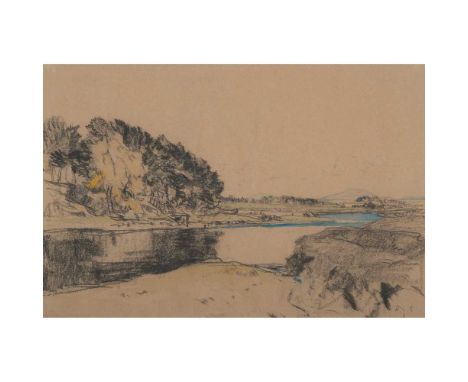 SIR DAVID YOUNG CAMERON R.A., R.S.A., R.W.S., R.S.W., R.E. (SCOTTISH 1865-1945) THE UPPER CLYDE  Signed and signed with initi