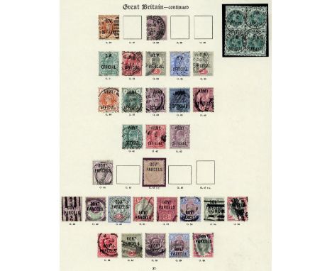 Great BritainOfficials1882-1904 mint and used collection on three pages, including Office of Works 1896 ½d vermilion, ½d gree