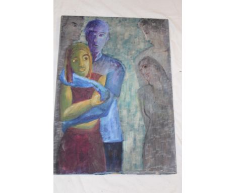 Laura Wyld - oil on canvas"First Love", signed and inscribed to verso, 32" x 23"
