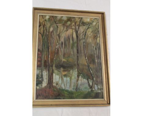 R** Smeath - oil on boardA woodland pond, signed, 23" x 17"