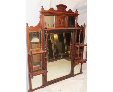 A Victorian rectangular over-mantel mirror by M. W. Edgley & Co. of Fleet Street, London with bevelled rectangular central pa