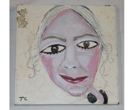 Julian Christophers - oil on canvasBust portrait of Anna-Marie Solowij, signed and inscribed to verso, 12" x 12"
