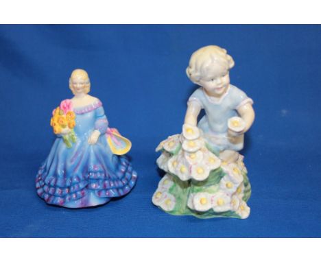A Royal Worcester china female figure "June" modelled by Williams/Bray and one other Royal Worcester china figure "May" (2)