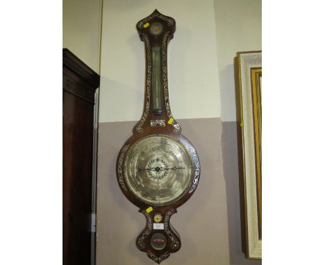 AN ANTIQUE ROSEWOOD BAROMETER BY P. CREMININI - WOLVERHAMPTON (* IN NEED OF COMPLETE RESTORATION)
