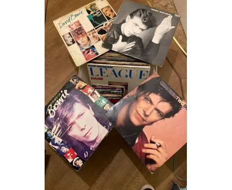 APPROXIMATELY SEVENTY LP RECORDS TO INCLUDE 3 x DAVID BOWIE, MICHAEL JACKSON, RICK ASTLEY, ELVIS PRESLEY, DIANA ROSS ETC., TO