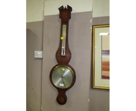 AN ANTIQUE MAHOGANY BAROMETER BY JOSEPH SALDERINI