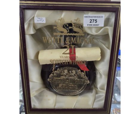 WHYTE &amp; MACKAY 21 YEAR OLD SCOTCH WHISKY IN PRESENTATION BOX WITH SCROLL      