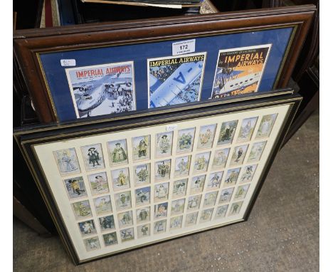 FRAMED CIGARETTE CARDS, ADVERTISING PANEL