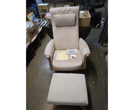 ERCOL RECLINING CHAIR WITH MATCHING FOOTSTOOL (£1300) NEW      
