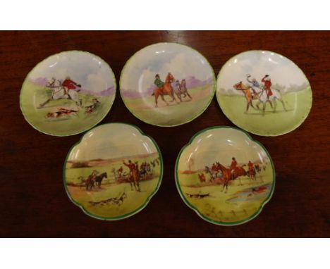 Five small Royal Doulton Hunting scene dishes