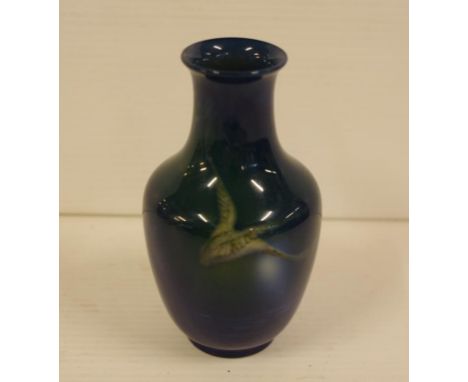 Royal Worcester Sabrina ware mini vase decorated with goose over water, circa 1920