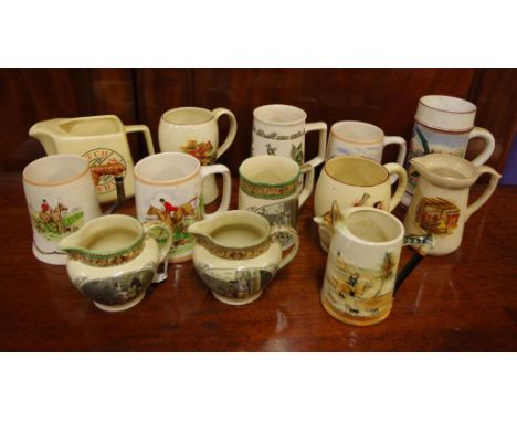 Thirteen assorted tankards & jugs including Adams & Carltonware