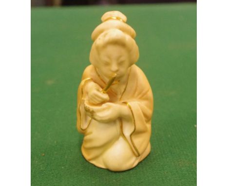 Royal Worcester blush ivory candle snuffer Japanese Geisha girl, 7cm high approx.