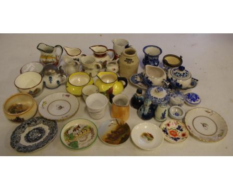 Quantity of ceramic miniatures including jugs, blue & white items etc