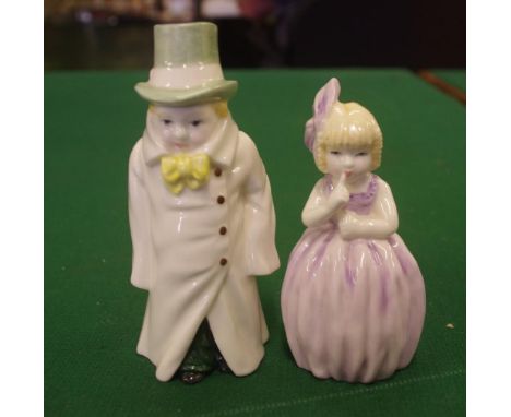 Two Royal Worcester candle snuffers Hush & Budge, 10.5cm high (tallest) approx