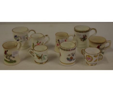 Nine assorted miniature tankards to include Royal Worcester, Wedgwood, Spode and Coalport