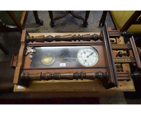LATE 19TH CENTURY VIENNA WALL CLOCK IN ARCHITECTURAL CASE, 90CM HIGH