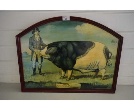 CONTEMPORARY COLOURED PRINT OF A PIG CALLED 'CAESAR'