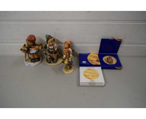 COLLECTION OF VARIOUS SMALL GOEBEL HUMMEL FIGURES AND SIMILAR SMALL PLAQUES
