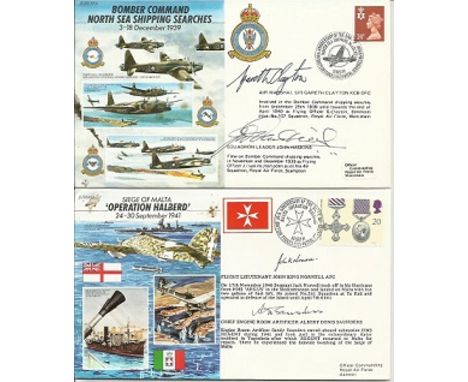 WW2 signed collection. Sixteen 50th ann WW2 JS50 VIP signed covers.. JS/50/39/4c - Bomber Command North Sea Shipping Searches