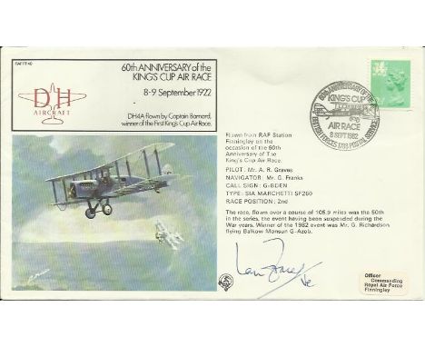 Ian Fraser VC FF40 8 Sept 1982 BFPS 1982 60th Anniv. King’s Cup Flown by Mr A R Graves Race Position 2nd. Signed by WWII Vict