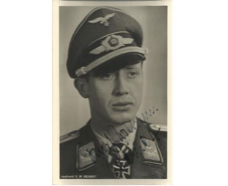 Ernst-Wilhelm Reinert KC OL S signed 6 x 4 wartime Hoffman portrait photo. (2 February 1919 - 5 September 2007) was a German 