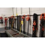 Lot of Chain Hoists & Chains | (Apollo Machine Shop)