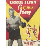 Gentleman Jim (1942) movie film poster. Warner Bros., starring Errol Flynn. Framed and glazed.