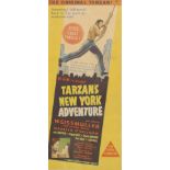 Tarzan's New York Adventure (1942) movie film poster. MGM, starring Johnny Weissmuller.