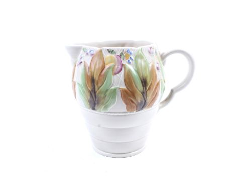A Clarice Cliff Celtic leaf and berry pattern jug. Decorated with relief decoration of autumnal leaves and colourful berries 